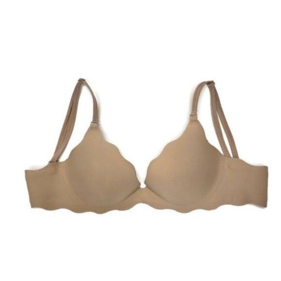 Victoria's Secret Very Sexy Push-Up Bra 32B Nude Leopard inside Scalloped Edge - Picture 2 of 8